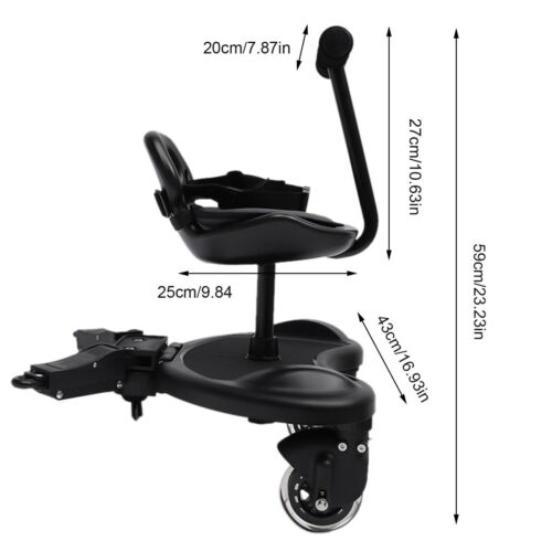Kids Buggy Board Stroller Step Stand Ride-On Pedal Detachable Seat Non-Slip - Picture 7 of 24