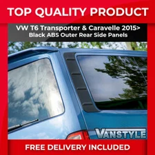FOR VW T6 T6.1 TRANSPORTER 15> TEXTURED BLACK OUTER REAR SIDE PANELS TRIM COVERS