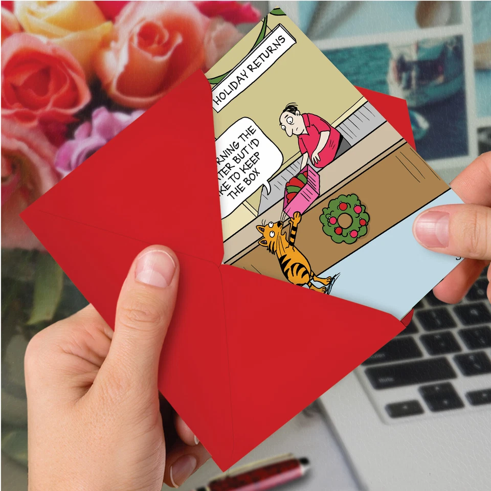 12 смешных рождественских открыток (1 дизайн, 12 открыток) — храните коробку C4522XSG-B12 - Изображение 4 из 4