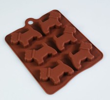 6 Cell Little Scottie Scotty Dogs Silicone Chocolate Mould Bakeware Wax Craft