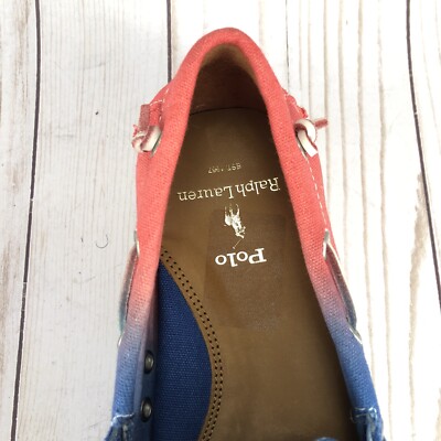 Polo Ralph Lauren Merton Deck Boat Shoes Tie Dye Blue Red  display picture 3