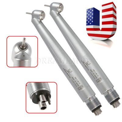 2Pcs Dental 45 Degree Surgical High Speed Handpiece 4Hole Push Air Turbine WCA4