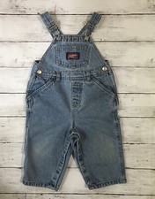 Vintage Old Navy Baby Blue Jean Bib Overalls 12-18M Button Leg Boy/Girl Toddler