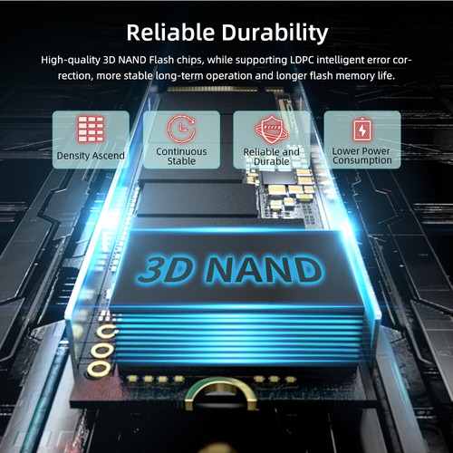 Netac 1T 500GB Solid State Drive NVMe PCIe3.0 and PCIe4.0 Internal SSD lot - Afbeelding 9 van 23
