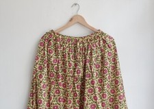 Indian Yellow Cotton Floral Handmade Skirt Women's Clothing Long Floral Skirt US