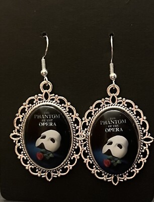 Silver 925 PHANTOM OF THE OPERA earrings MASK Theatre JEWELLERY GIFT