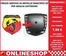 FREGIO LOGO ADESIVO GRIGLIA ANTERIORE ABARTH IN RILIEVO SU METALLO SMALTATO 3D