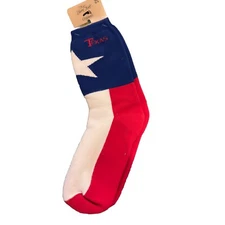 For Bare Feet Socks Texas Size 10-13 Lone Store Red Whit Me & Blue