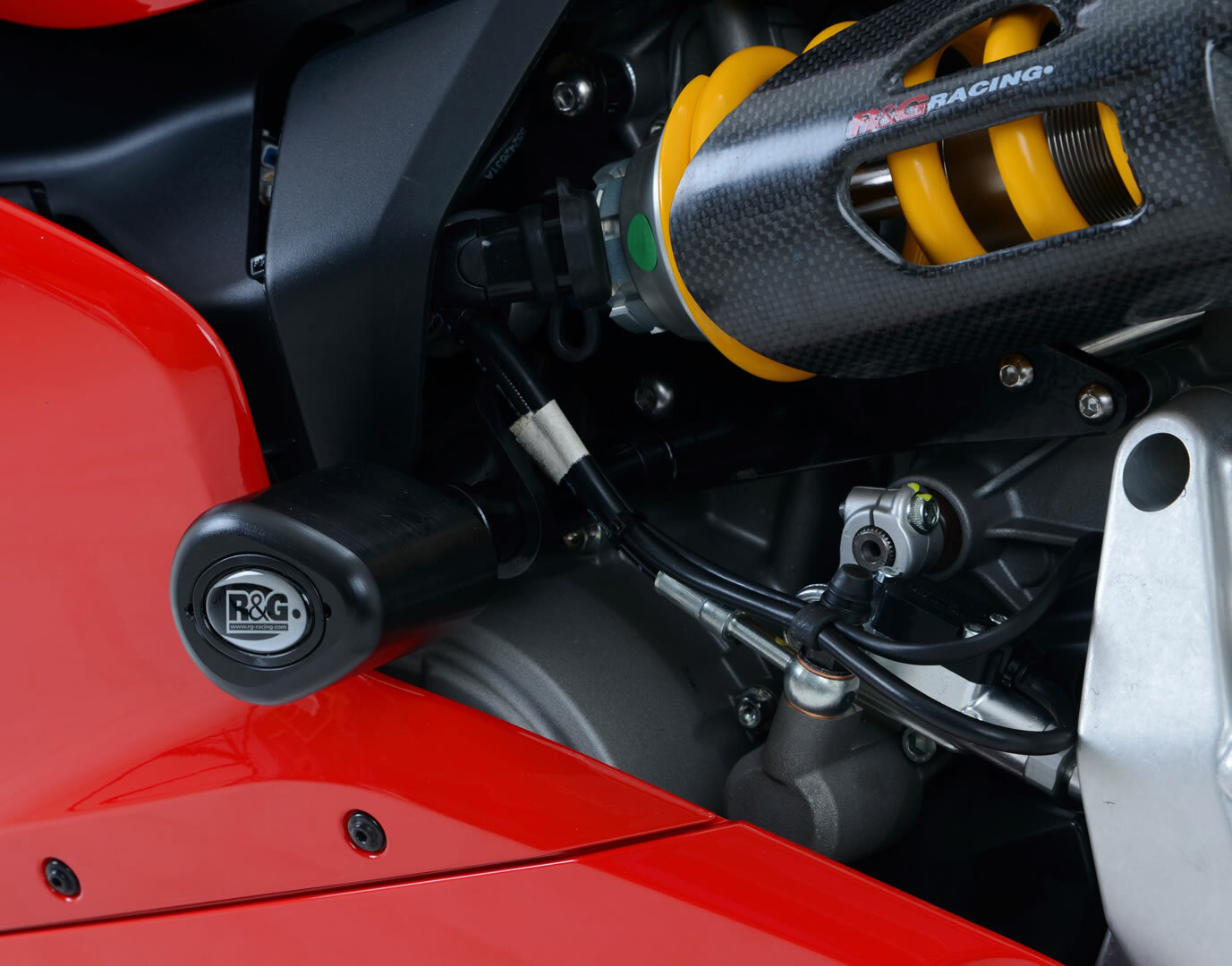 Ducati 899 Panigale 2013-2015 R&G racing aero crash protectors bobbins black