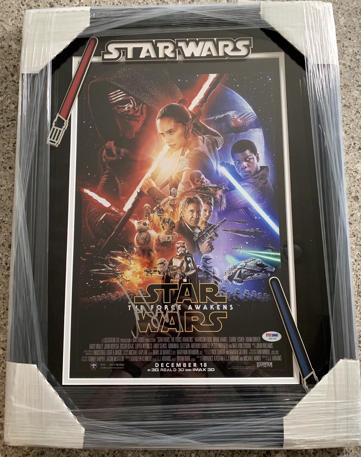 Harrison Ford Signed Photo Star Wars Han Solo Autograph Framed 24x18 PSA/DNA LOA