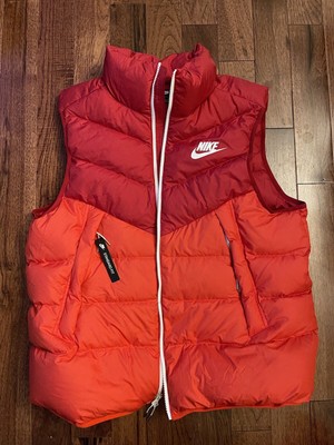 Vintage Nike Gilet - Medium Blue \u0026 Red Polyester