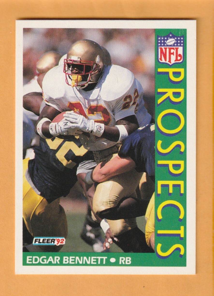 Edgar Bennett Florida State Seminoles 1992 Fleer #432 RC Rookie