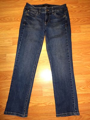 WHITE HOUSE/BLACK MARKET BLANC STRETCH DENIM CROP  JEANS  SIZE 0
