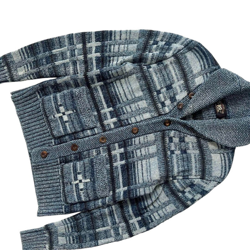 RRL Ralph Lauren DOUBLE RL Genuine Indigo Dyed Shawl RRL Ralph Lauren DOUBLE RL Genuine Indigo Dyed Shawl