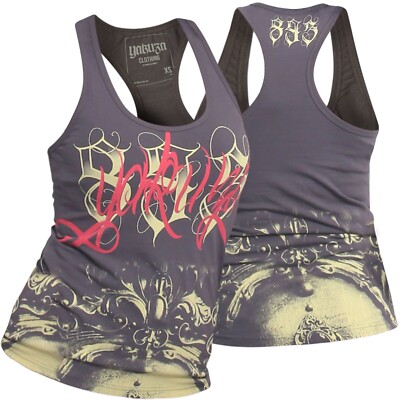 YAKUZA Damen Shiva Racer Tank Top GSB-24120 Dunkelgrau 