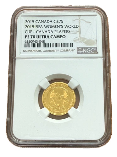 Canada 2015 Gold 75 Dollars $75 NGC PF70UC FIFA - Canada Players