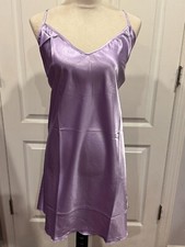 Wmn's Lingerie Satin Nightgown Slip Light Purple Thin  Soft Sz 4XL 33"Lx24"W