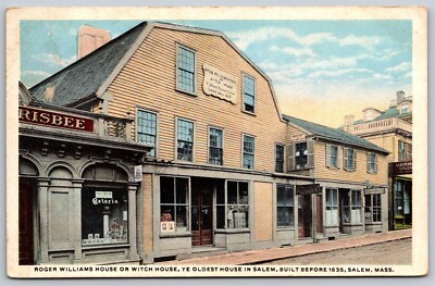 Salem Massachusetts WB Postcard Witch House Roger Williams Ye Oldest House 