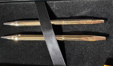 Cross Century 14 Kt Gold Rolled ballpoint Pen  .9 Pencil Set USA Made Brand New