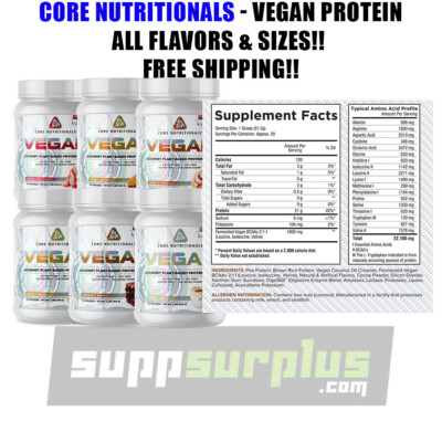 Core Nutritionals VEGAN Plant-Based Protein Blend - 29 Servings - ALL Flavors