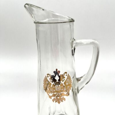 Vintage Seagram's 7, Double Headed Eagle Gold Liquor Decanter Glass 10.5''