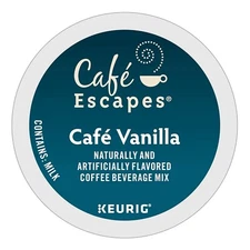 Cafe Escapes Cafe Vanilla, Keurig K-Cup Pod, 72 Count - Bulk Box