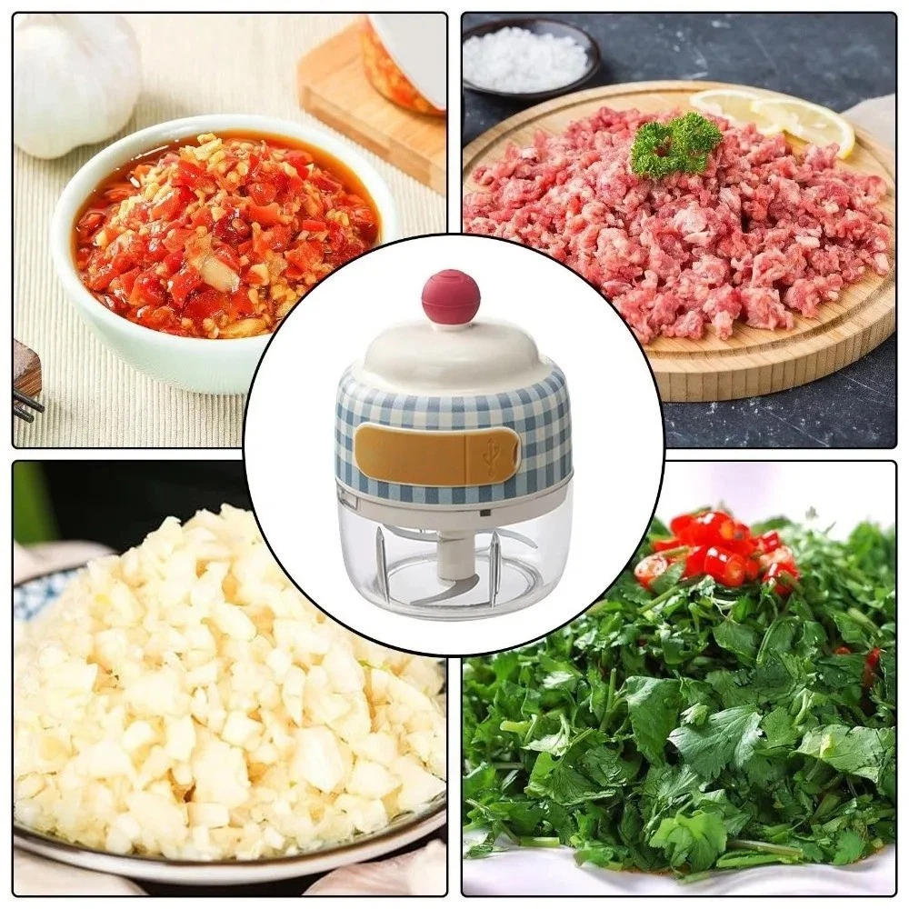 1Pcs Portable Electric Garlic Chopper, Durable Mini Detachable Vegetable Grinder