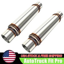 A Pair Of 3inch Inletoutlet Center Universal Muffler Straight Through Exhaust A Pair Of 3inch Inletoutlet Center Universal Muffler Straight Through Exhaust