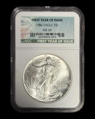 1986 American Silver Eagle * NGC MS69 * FIRST YEAR OF ISSUE