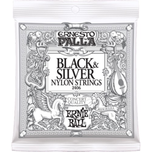 Classical Guitar Strings Nylon Ernie Ball Ernesto Palla Black, Silver 100% Genui