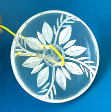 Large Vintage Reverse Carved Lucite Plantlife Button