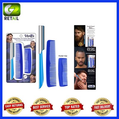 Travel-Friendly Stainless Steel Beard & Mustache Comb for Effortless Grooming