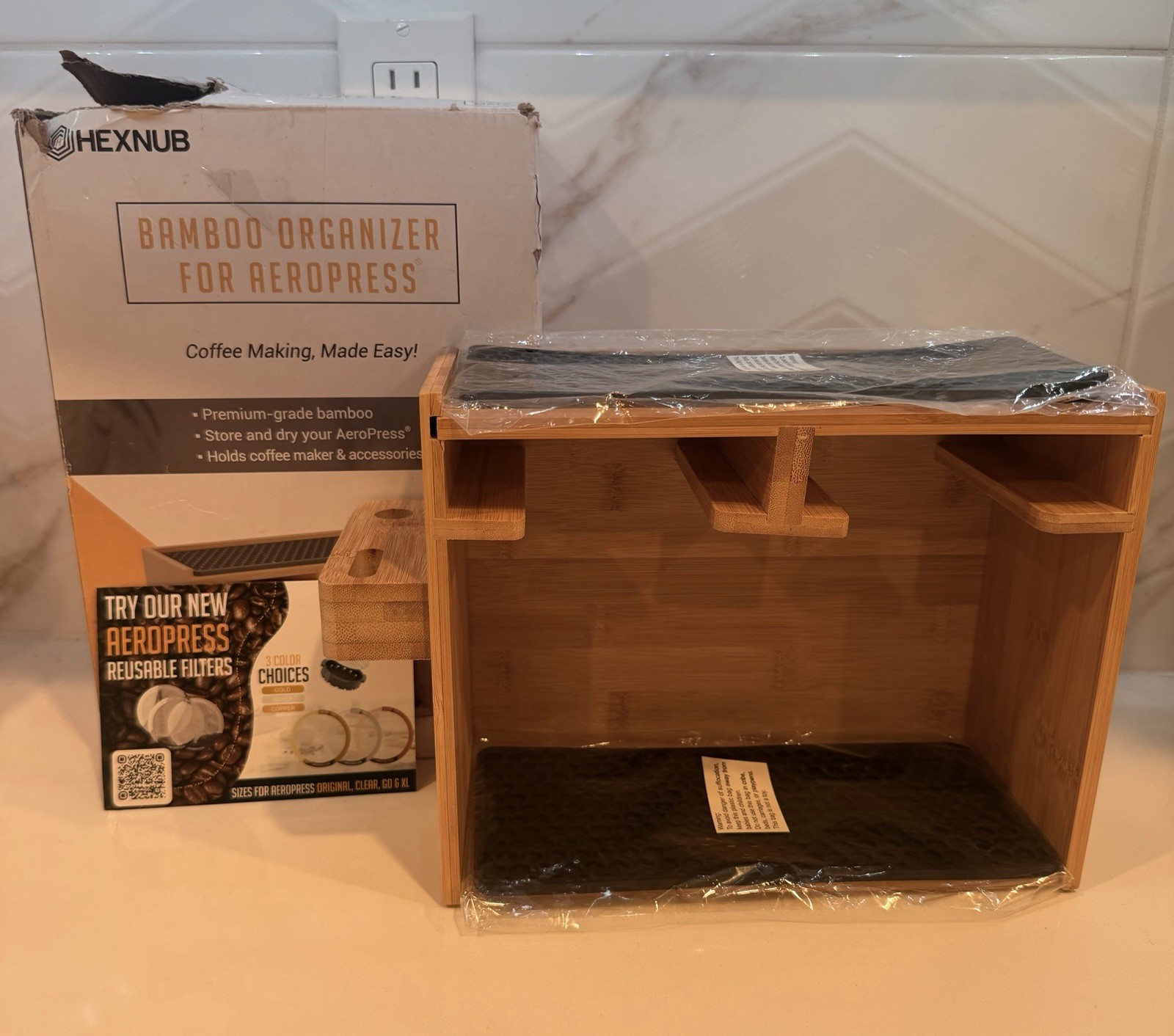 , Coffee Caddy Station Holds Aeropress Co