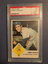 1963 FLEER #42 SANDY KOUFAX DODGERS HOF PSA 7