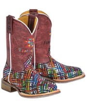 Tin Haul Girls' Prismatic Western Boot - Broad Square Toe - 14-018-0077-0920 MU