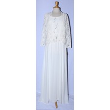 Fanny 1568 Lace  Chiffon Formal or Wedding Gown With Jacket-Size 2X-IVORY-NWT