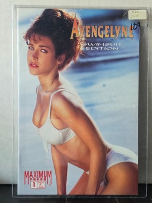 AVENGELYNE SWIMSUIT EDITION #1 (1996) MAXIMUM PRESS PHOTO COVER! RARE 2ND PRINT