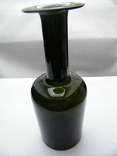 Holmegaard Vase oliv grün Glasvase "Gulvase" Kastrup Dänemark 60er Jahre 25,5 cm