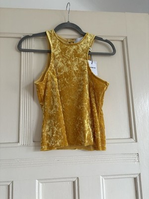 Trendy AVAVAV Samt Shirt, Top gelb edgy Sommer Look neu Limited Edition Gr M