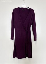 Banana Republic Purple Sweater Dress Womens Wrap Belted - Size L