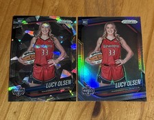 2025 Panini Prizm WNBA #145 Variation Silver & Cracked Ice Prizms Lucy Olsen RC