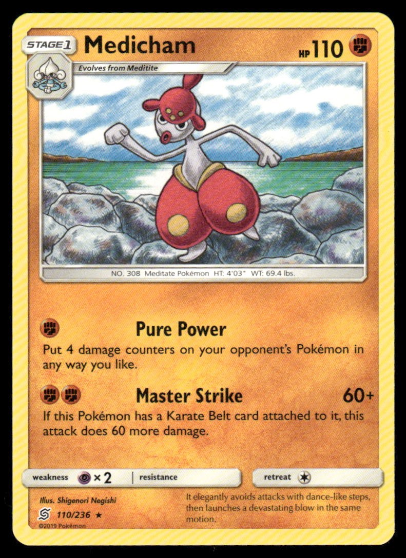 Medicham 110/236 Rare Unified Minds Pokemon Near Mint