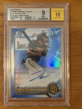2022 Bowman - Chrome Prospect Autographs James Wood Blue Refractor /150 BGS 9
