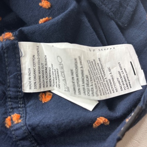 prAna XXL Mens Standard Fit Long Sleeve Shirt Blue Triangle Pattern Organic - Picture 18 of 24