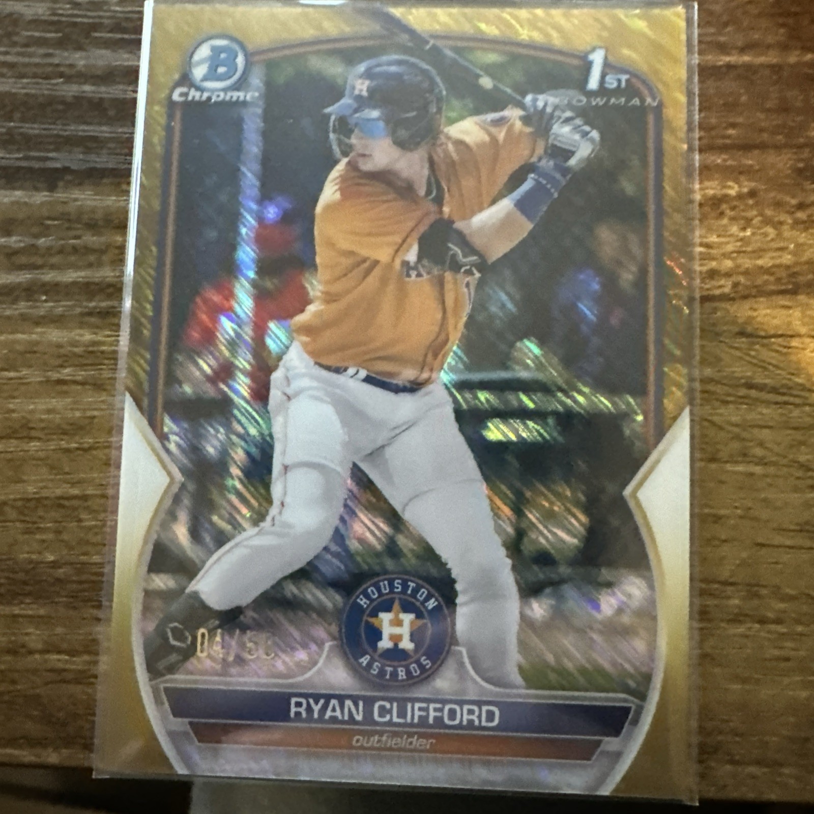 2023 Bowman - Chrome Prospects Ryan Clifford #BCP-10 Gold Shimmer  /50 (RC)