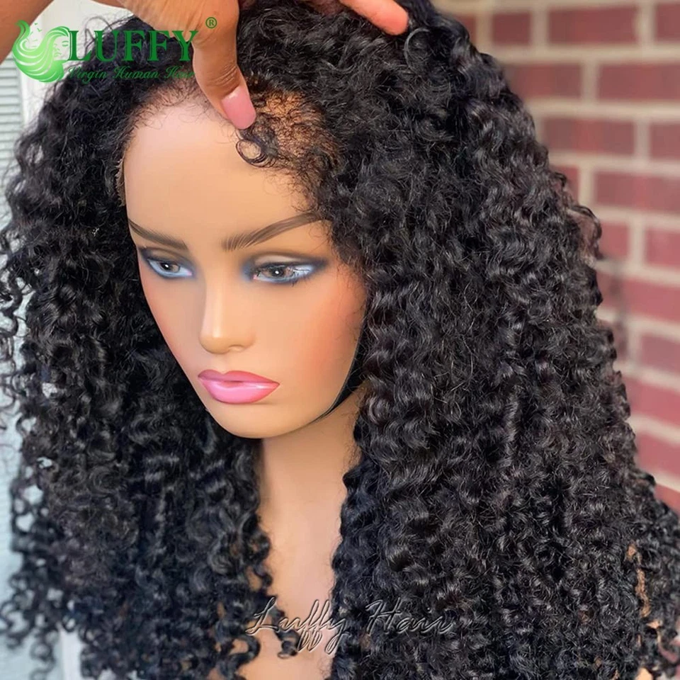 Perucas de renda completa Jerry encaracoladas 13x6 frente de renda perucas de cabelo humano com cabelo encaracolado de bebê - Imagem 2 de 4