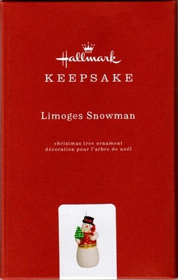 LIMOGES SNOWMAN PORCELAIN BOX 2019 HALLMARK PREMIUM KEEPSAKE ORNAMENT NEW