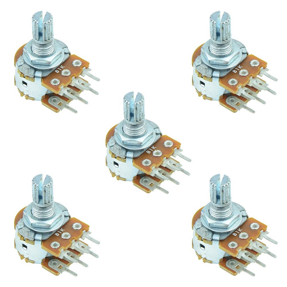 5 x 22K Linear 16mm Stereo Splined Potentiometer