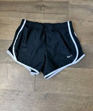 Nike Girls Dri-Fit Running Shorts Black/ White Trim Size Youth Medium