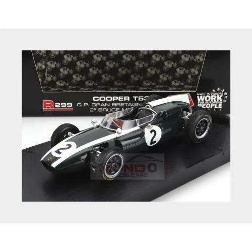 1:43 BRUMM Cooper F1 T53 #2 British Gp 1960 B.Mclaren Green White R299 - Immagine 2 di 2